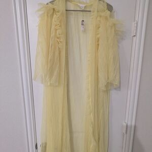 Anthropologie Light Yellow Sheer Kimono